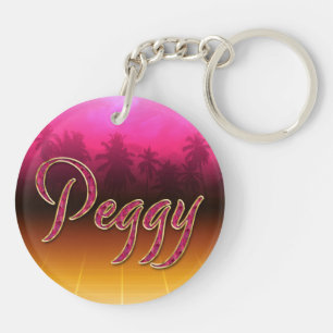 Peggy Prénom Golden pink Porte-clés