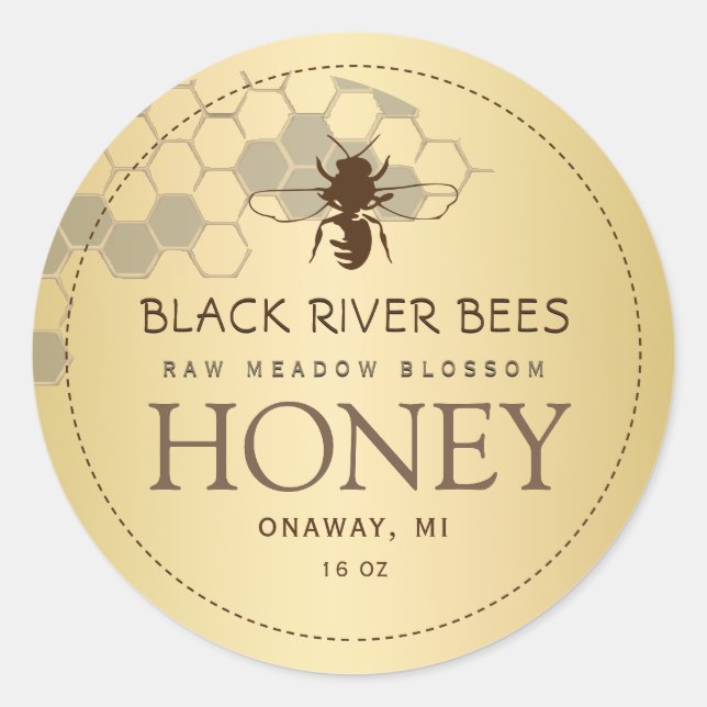 Peigne de miel et Étiquette de miel brut Dégradé o (Devant)