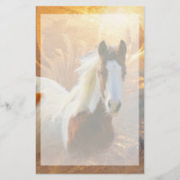 Peignez la papeterie d'or de cheval