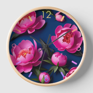 Peine de fleur Papier style origami WC03 Horloge