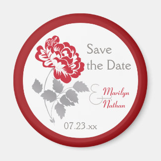 Peine rouge sur le mariage blanc Favor Magnet