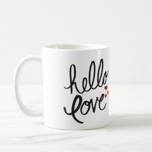 Peint à la main "Hello Love" Café Mug
