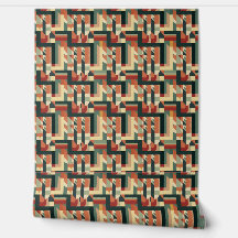 Art Nouveau Couleurs d'automne géométriques Papier