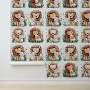 Peint Joli Lion Et Agneau Pour La Conception De Papier M