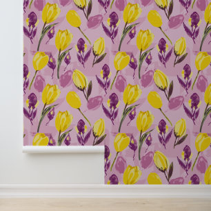 Peint Papier d'enveloppement des tulipes d'aquarelle