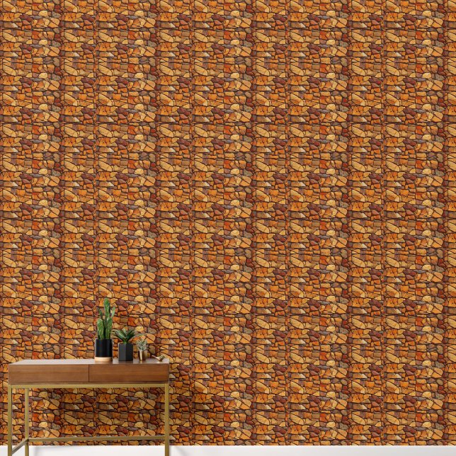 Peint Papier mural vintage en brique (Couloir)