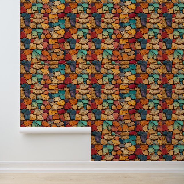 Peint Papier mural vintage en brique (Application)
