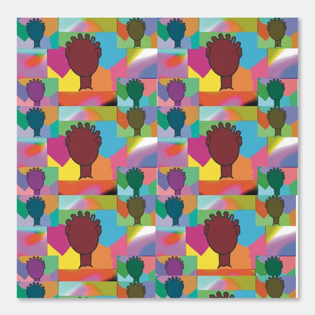 Peint Papier peel et bâton 3 - Visages (Recto)