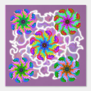 Peint Papier peel et bâton 6 - Fleurs vibrantes