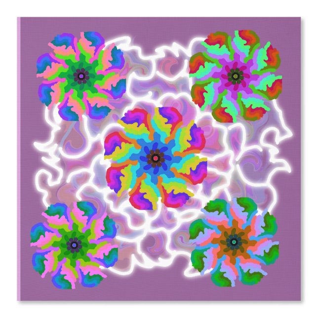Peint Papier peel et bâton 6 - Fleurs vibrantes (Recto)