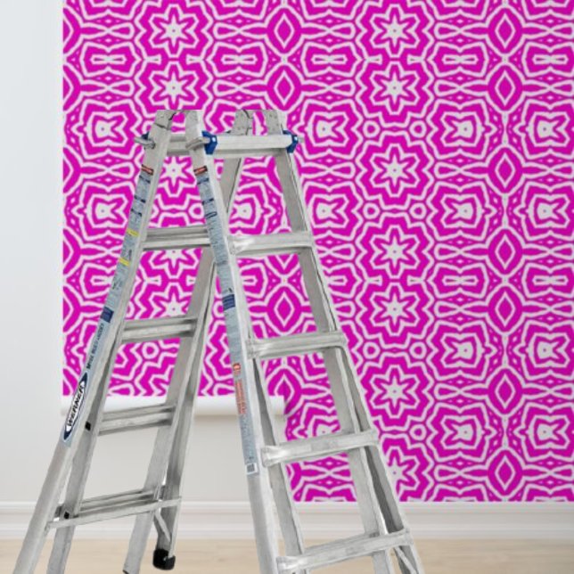 Peint Papier peel et bâton Pink Blanc Graphique (Peel and Stick Wallpaper Pink White Graphic Wallpaper)