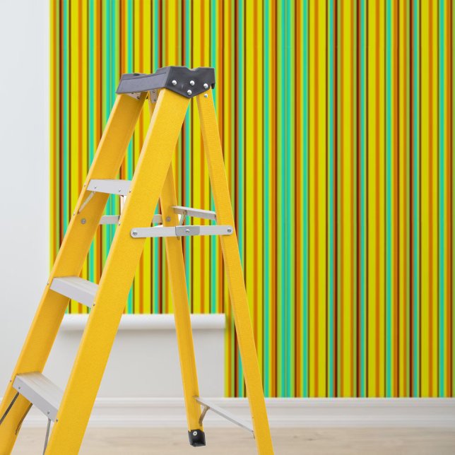 Peint Papier peel et bâton rayé du milieu du siècle (Peel and stick wallpaper mid-century striped wallpaper)