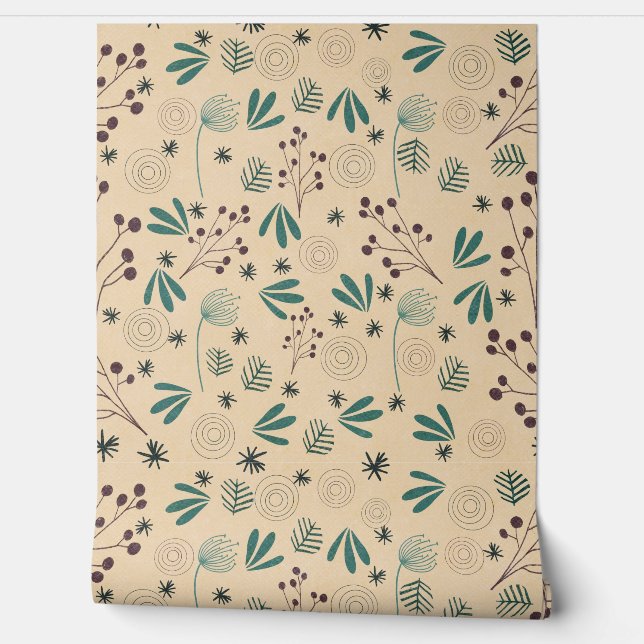 PEINT PAPIER VINTAGE FLORAL BOHÉMIEN (Déroulement)