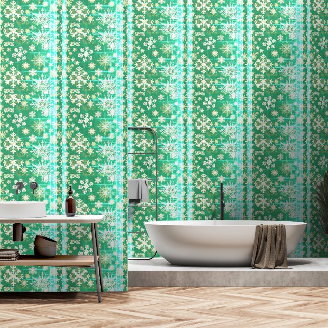 PEINT TRAITEMENT DU PAPIER À LA NEIGE DE NOËL (Salle de bain)