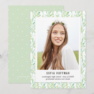 Peint Verdure Faire-part de graduation Invitation