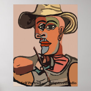 Peintre auto-peinture Poster Abstrait