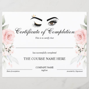Peintre de maquillage Wink Eye Certificat d'achève