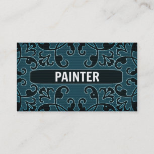 Peintre Turquoise Damask Carte de visite