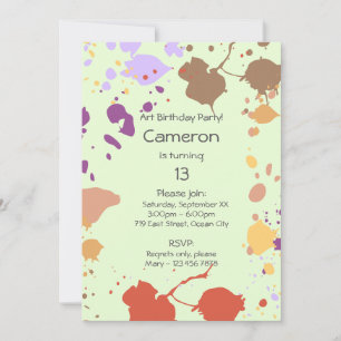 Peinture 13e anniversaire Invitation de fête