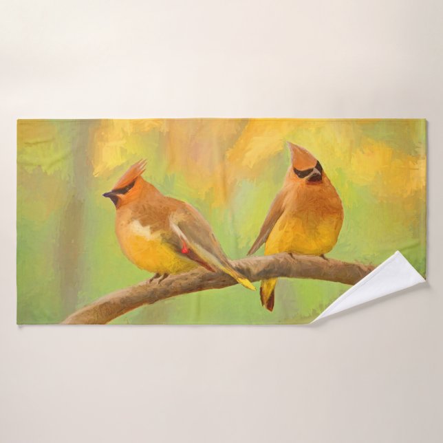 Peinture à cire de cèdre - jolie art original chie (Serviette de bain)
