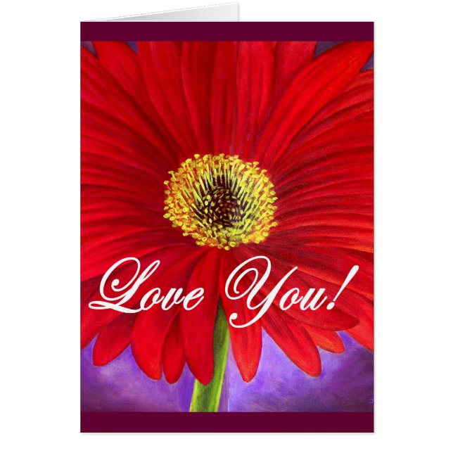 Peinture à fleur marguerite rouge - Multi (Devant)