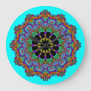 Peinture à la main Mandala Horloge Face 24