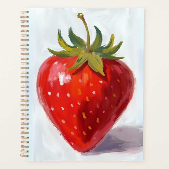 Peinture à l'aquarelle de fraise rouge (Devant)