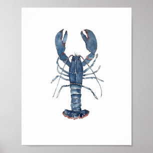 Peinture à l'aquarelle Homard Bleu Art mural