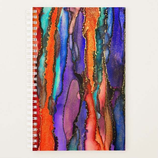 Peinture à l'encre d'alcool sauvage Sunset (Devant)
