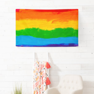 Peinture à l'huile Couleurs arc-en-ciel Bannière L