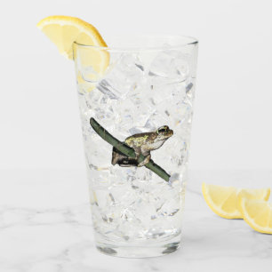 Peinture à l'huile de la petite grenouille, verre 