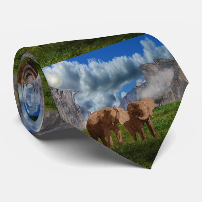 Peinture à l'huile d'éléphant, Cravate (Roulé)