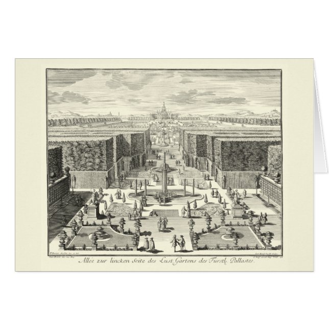 Peinture à l'huile des Fontaines du Jardin de Vers (Devant horizontal)