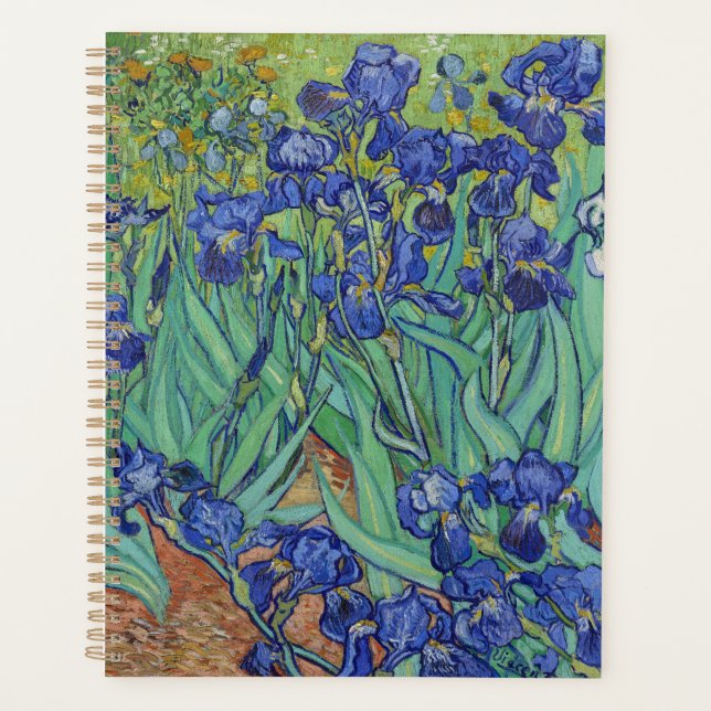 Peinture à l'huile florale de Van Gogh aux iris bl (Devant)
