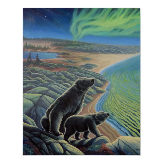 Peinture à l'ours polaire Imprimantes et affiches (Devant)