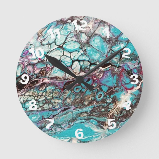 Peinture abstraite artisanale - Kook Art - Horloge (Recto)