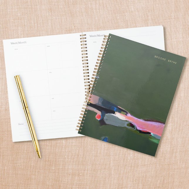 Peinture Abstraite artistique (planner with green abstract painting cover)