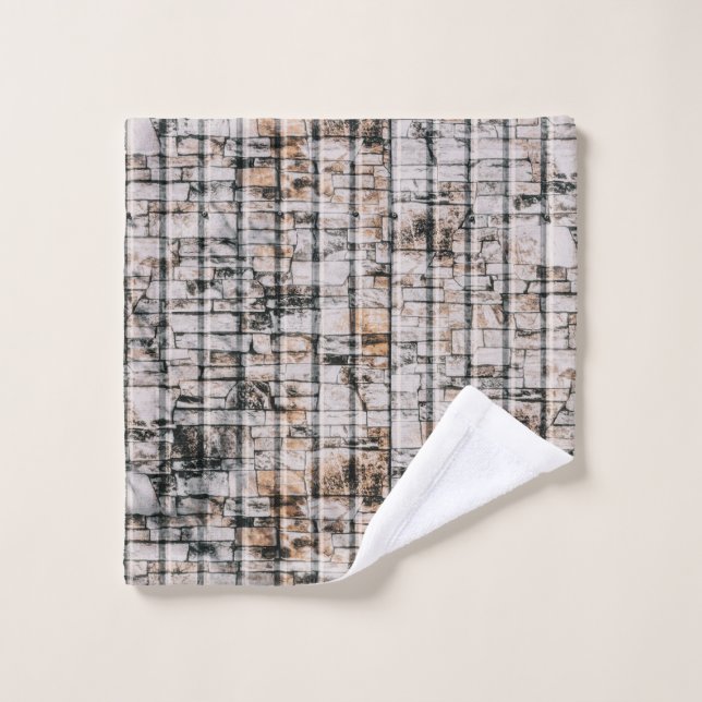 Peinture abstraite blanche et noire (Gant de toilette)