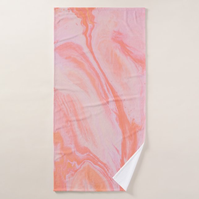 PEINTURE ABSTRAITE BLEUE ET BLANCHE  (Serviette de bain)