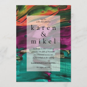 Peinture Abstraite Faire-part de mariage acrylique