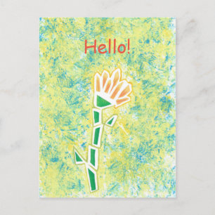 Peinture Abstraite Fleur Bonjour Cartes postales