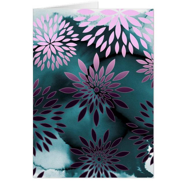 Peinture abstraite florale de motif et d'aquarelle (Devant)