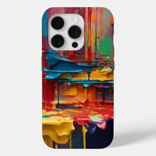 Peinture abstraite moderne iPhone 15pro coque