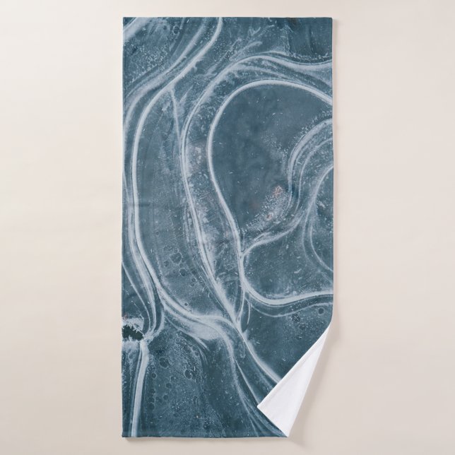 Peinture abstraite noire et grise (Serviette de bain)