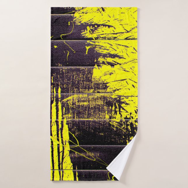 Peinture abstraite noire goutte sur un oeil brilla (Serviette de bain)