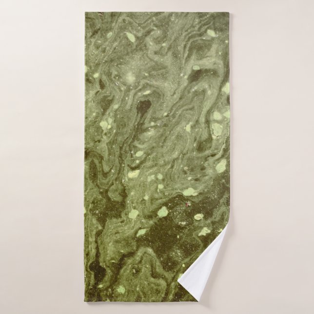 Peinture abstraite verte (Serviette de bain)