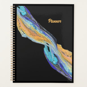 Peinture acrylique fluide faite dans un planificat