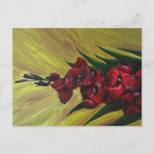 Peinture acrylique "Gladioli" - Carte postale