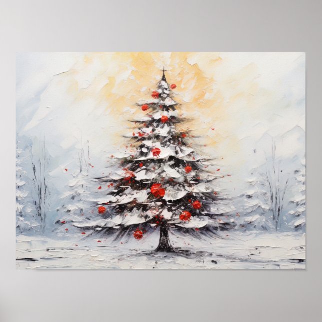 Peinture acrylique Poster de l'arbre de Noël Impas (Devant)