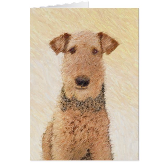 Peinture Airedale Terrier - Cute Original Art (Devant)